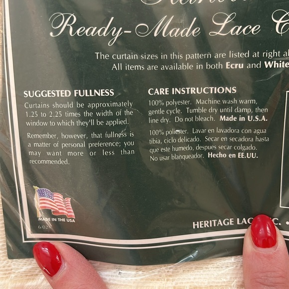 Single panel of Heritage Lace Door Panel style Heirloom 48” x 72” in Ecru - Picture 5 of 6